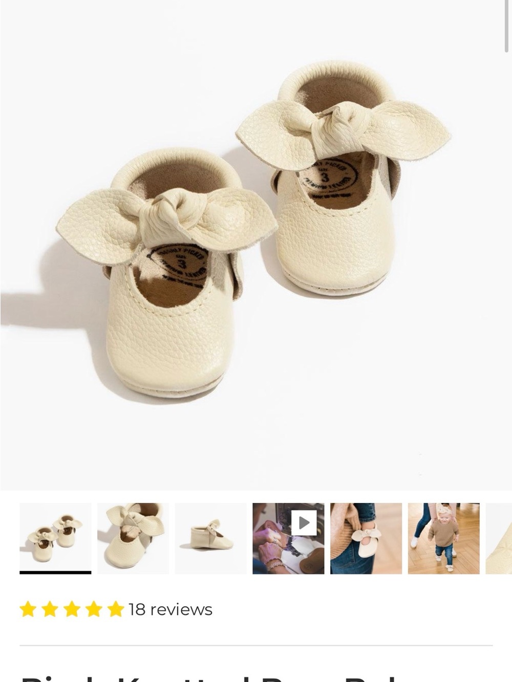 Birch Knotted Bow Baby Shoe